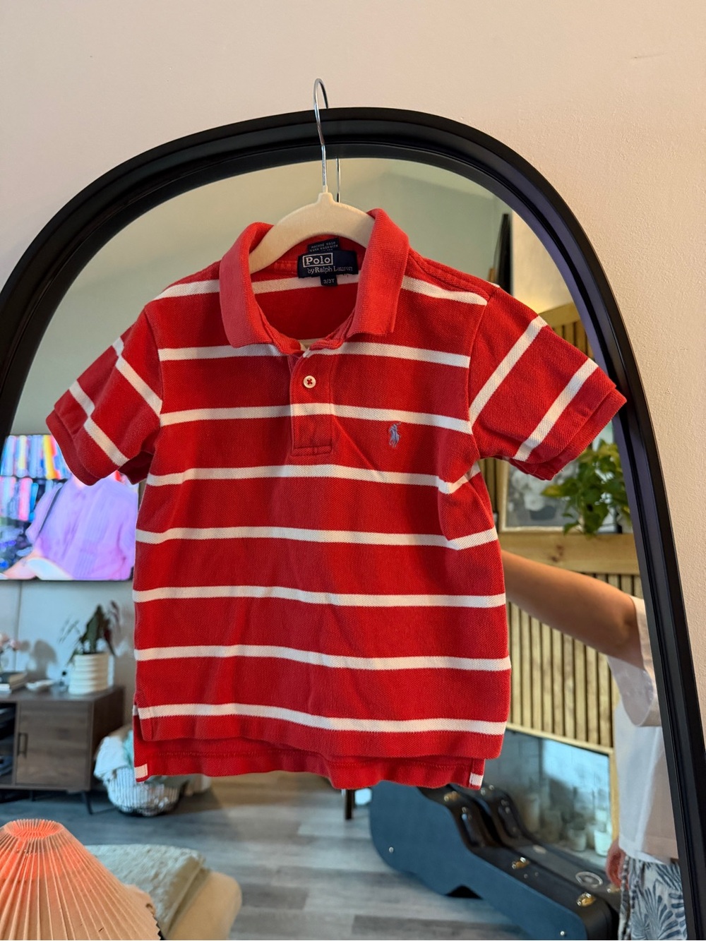 Polo by Ralph Lauren Red & White Striped Kids Polo